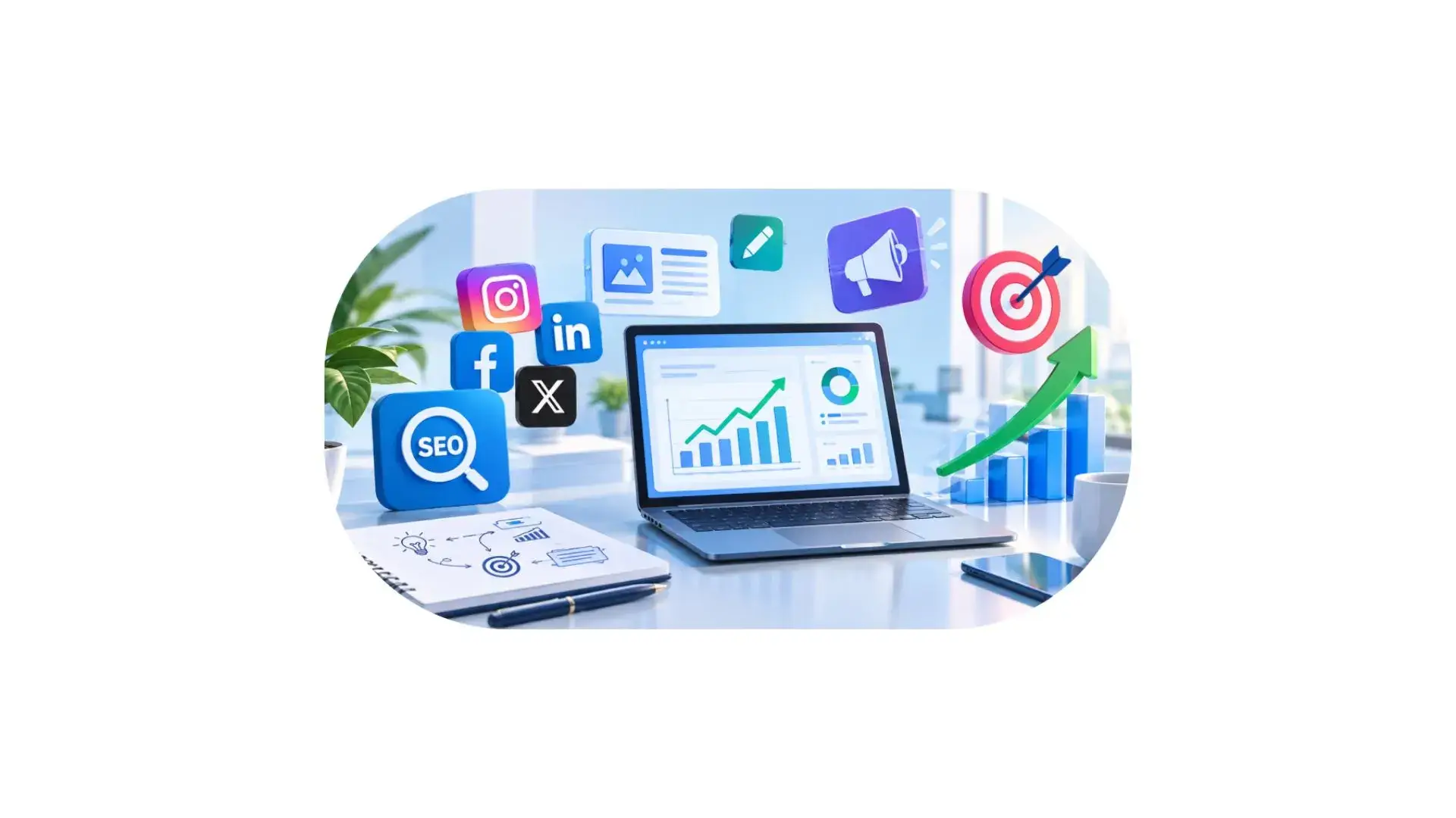 Digital marketing strategy and growth analytics workspace